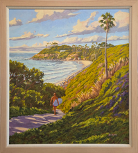Load image into Gallery viewer, Pathway to Pipes - Cardiff by the Sea - 32" x 36" Original Oil