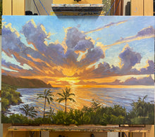 Load image into Gallery viewer, Kauai Sunset Original Oil 31" x 22"