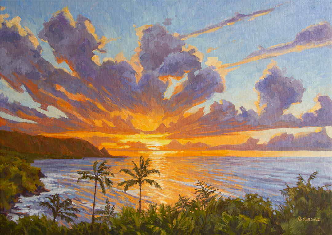 額縁付き】クリスティ・シン HAWAIIAN SUNSET☆アート 額縁付き