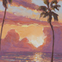 Load image into Gallery viewer, Cardiff Sunset 10" x 10" Original Oil on Linen