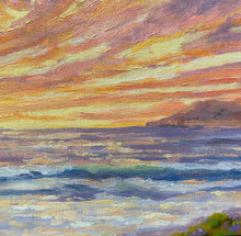 Load image into Gallery viewer, Del Mar Sunset Study 16" x 12" Original Oil on canvas Board