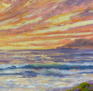 Del Mar Sunset Study 16" x 12" Original Oil on canvas Board