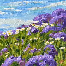 Load image into Gallery viewer, Del Mar Wildflowers 6" x 6" original oil