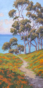 Springtime in La Jolla. 8 3/8" x 17" Oil on canvas board