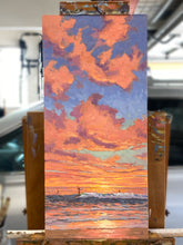 Load image into Gallery viewer, Sunsets in Paradise 2 - 9" x 19" Original Oil on canvas board