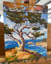 Load image into Gallery viewer, California Coastline - Oil on canvas board - 6" x 6"