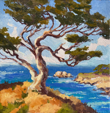 Load image into Gallery viewer, California Coastline - Oil on canvas board - 6" x 6"