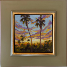 Load image into Gallery viewer, December Sunset - 6" x 6" Original Oil on board