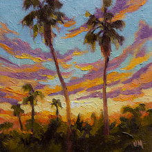 Load image into Gallery viewer, December Sunset - 6" x 6" Original Oil on board