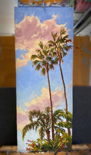 Load image into Gallery viewer, Neighborhood Palms Original Oil on Linen 7" x 17.5"