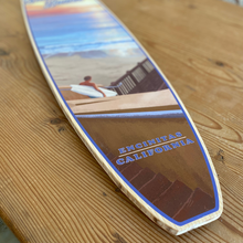 Load image into Gallery viewer, Stonesteps Beach Giclée Print on Surfboard Shape