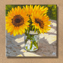 Load image into Gallery viewer, Sunflowers in a Jar Giclée on Canvas