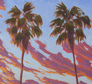 Cardiff Sunset - 22" x 31" Oil on Linen board
