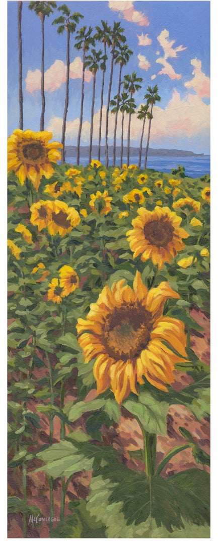 Encinitas Beauty - Sunflower Field  Original Oil 9.25