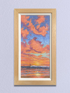 Sunsets in Paradise 2 - 9" x 19" Original Oil on canvas board
