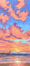 Load image into Gallery viewer, Sunsets in Paradise 2 - 9&quot; x 19&quot; Original Oil on canvas board
