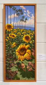 Encinitas Beauty - Sunflower Field  Original Oil 9.25" x 24"