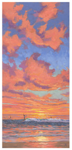 Sunsets in Paradise 2 - 9" x 19" Original Oil on canvas board