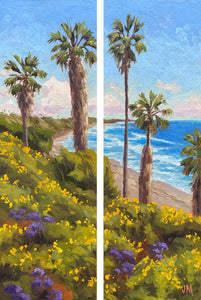 Swami's Summertime Diptych 3 7/8" x 12" each of two