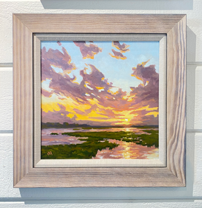 San Elijo Lagoon Sunset 12" x 12" original oil on canvas board