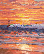 Load image into Gallery viewer, Sunsets in Paradise 2 - 9&quot; x 19&quot; Original Oil on canvas board
