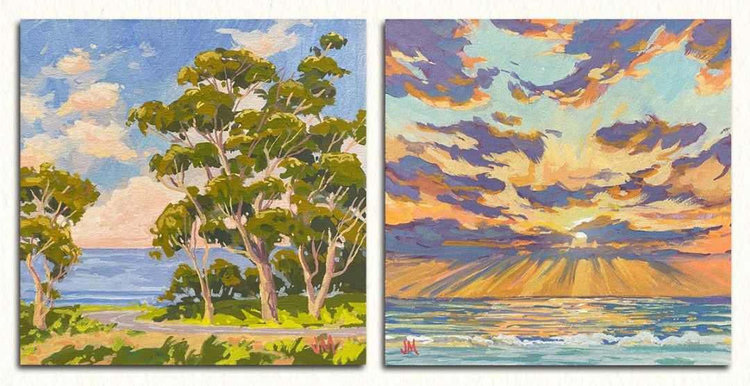 Gouache paintings by Jim McConlogue, Sunsets, La Jolla, eucalyptus – Jim  McConlogue Fine Art & Graphics