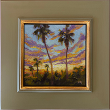 Load image into Gallery viewer, December Sunset - 6&quot; x 6&quot; Original Oil on board
