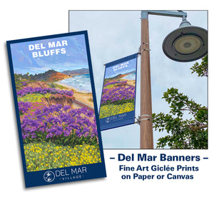 Banner Art in Del Mar, California. View south toward La Jolla