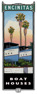 Boat Houses Giclée Print on Canvas