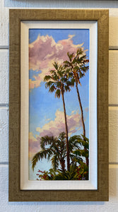 Neighborhood Palms Original Oil on Linen 7" x 17.5"