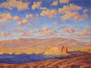 Evening light on Lake Powell, oil on canvas, 48" x 36"