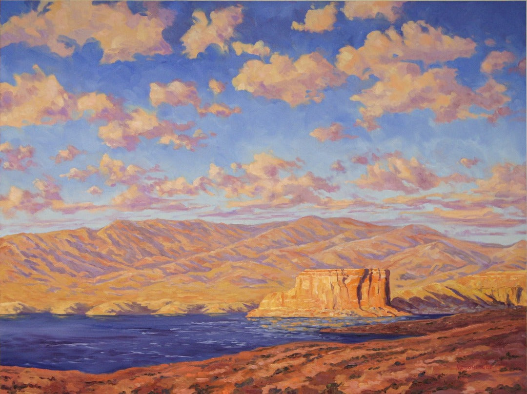 Evening light on Lake Powell, oil on canvas, 48