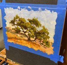 Load image into Gallery viewer, Oak on California Hillside - Oil on Carton treated paper 5&quot; x 7&quot;
