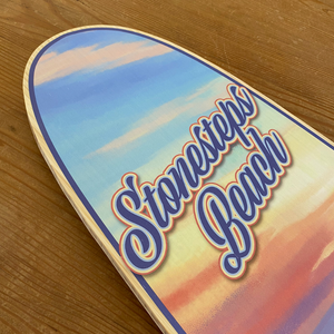 Stonesteps Beach Giclée Print on Surfboard Shape