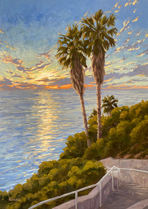 Swami's Sunset - Oil on canvas board - 22" x  31"